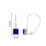 Load image into Gallery viewer, lever-back-princess-cut-1-ct.-sapphire-stud-earring-in-white-gold-FDEAR9225PRGSABL-1.00CT-NL-WG