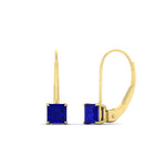 Load image into Gallery viewer, lever-back-princess-cut-1-ct.-sapphire-stud-earring-in-yellow-gold-FDEAR9225PRGSABL-1.00CT-NL-YG
