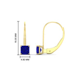Load image into Gallery viewer, lever-back-princess-cut-1-ct.-sapphire-stud-earring-in-yellow-gold-FDEAR9225PRGSABL-1.00CT-NL-YG