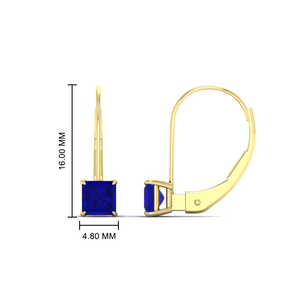 lever-back-princess-cut-1-ct.-sapphire-stud-earring-in-yellow-gold-FDEAR9225PRGSABL-1.00CT-NL-YG