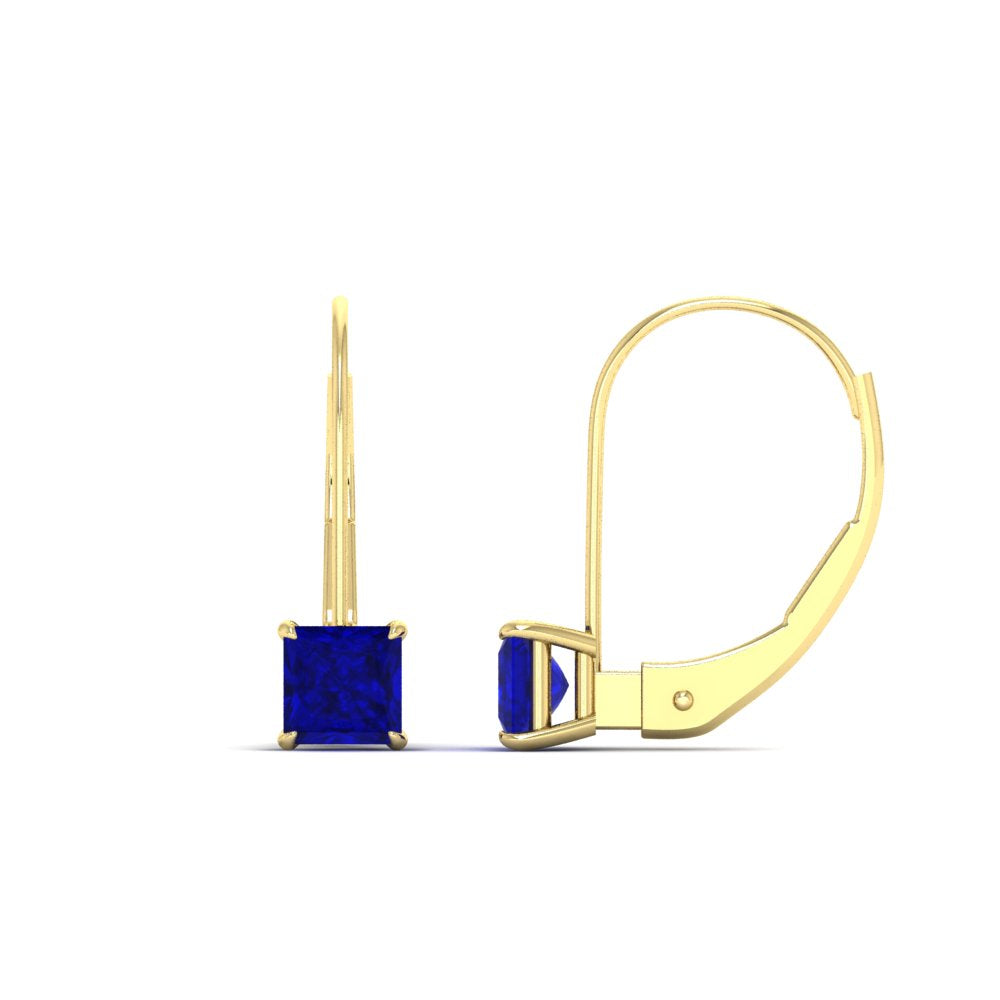 lever-back-princess-cut-1-ct.-sapphire-stud-earring-in-yellow-gold-FDEAR9225PRGSABL-1.00CT-NL-YG
