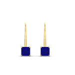 Load image into Gallery viewer, lever-back-princess-cut-1-ct.-sapphire-stud-earring-in-yellow-gold-FDEAR9225PRGSABL-1.00CT-NL-YG