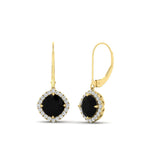 Load image into Gallery viewer, lever-back-square-halo-diamond-earrings-with-black-onyx-in-yellow-gold-FDEAR11243GBLACK-NL-YG.jpg
