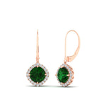 Load image into Gallery viewer, lever-back-square-halo-diamond-earrings-with-emerald-in-rose-gold-FDEAR11243GEMGR-NL-RG.jpg
