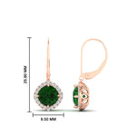 Load image into Gallery viewer, lever-back-square-halo-diamond-earrings-with-emerald-in-rose-gold-FDEAR11243GEMGR-NL-RG.jpg
