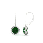 Load image into Gallery viewer, lever-back-square-halo-diamond-earrings-with-emerald-in-white-gold-FDEAR11243GEMGR-NL-WG.jpg
