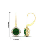Load image into Gallery viewer, lever-back-square-halo-diamond-earrings-with-emerald-in-yellow-gold-FDEAR11243GEMGR-NL-YG.jpg
