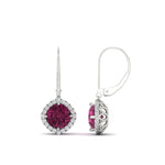 Load image into Gallery viewer, lever-back-square-halo-diamond-earrings-with-pink-sapphire-in-white-gold-FDEAR11243GSADRPI-NL-WG.jpg

