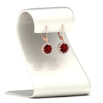 Load image into Gallery viewer, lever-back-square-halo-diamond-earrings-with-ruby-in-rose-gold-FDEAR11243GRUDR-NL-RG.jpg
