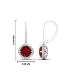 Load image into Gallery viewer, lever-back-square-halo-diamond-earrings-with-ruby-in-white-gold-FDEAR11243GRUDR-NL-WG.jpg
