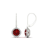 Load image into Gallery viewer, lever-back-square-halo-diamond-earrings-with-ruby-in-white-gold-FDEAR11243GRUDR-NL-WG.jpg
