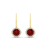 Load image into Gallery viewer, lever-back-square-halo-diamond-earrings-with-ruby-in-yellow-gold-FDEAR11243GRUDR-NL-YG.jpg
