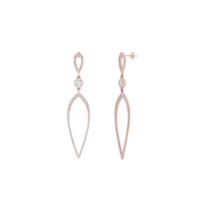 Long Hanging Diamond Teardrop Earring