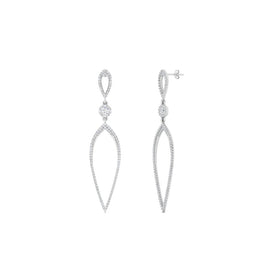 Long Hanging Diamond Teardrop Earring