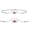 Thumbnail 2 - lotus- flower-chain-pink-sapphire-bracelet-in-white-gold-FDBRC9756GSADRPIANGLE2-NL-WG