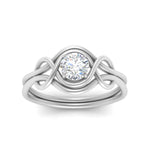 Load image into Gallery viewer, love-knot-round-diamond-solitaire-ring-in-platinum-FDENR9535RORANGLE5-NL-WG