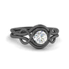 Load image into Gallery viewer, love-knot-solitaire-diamond-ring-in-black-gold-FDENR9535ROR-NL-BG