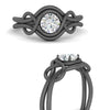 Load image into Gallery viewer, love-knot-solitaire-diamond-ring-in-black-gold-FDENR9535RORANGLE3-NL-BG