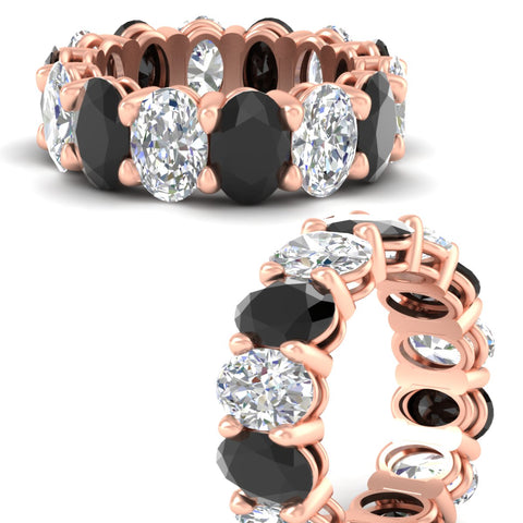 luxury-10-ct-oval-diamond-eternity-wedding-ring-with-black-diamond-in-rose-gold-fdewb8324ovgblackangle3-7.00x5.00mm-nl-rg