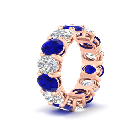luxury-10-ct-oval-diamond-eternity-wedding-ring-with-blue-sapphire-in-rose-gold-fdewb8324ovgsablangle2-7.00x5.00mm-nl-rg