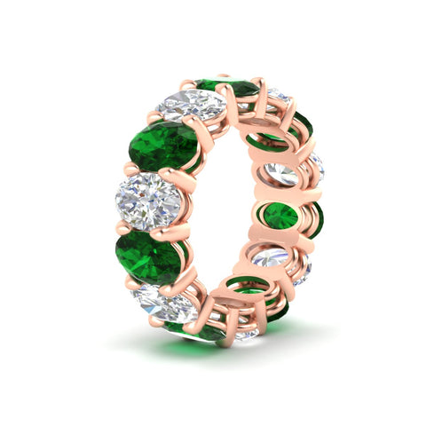 luxury-10-ct-oval-diamond-eternity-wedding-ring-with-emerald-in-rose-gold-fdewb8324ovgemgrangle2-7.00x5.00mm-nl-rg