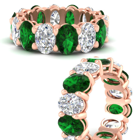 luxury-10-ct-oval-diamond-eternity-wedding-ring-with-emerald-in-rose-gold-fdewb8324ovgemgrangle3-7.00x5.00mm-nl-rg
