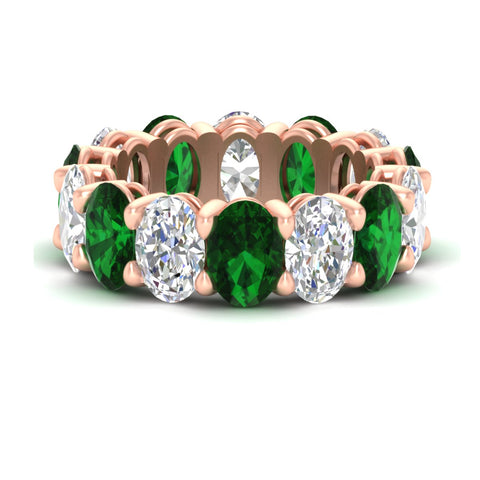 luxury-10-ct-oval-diamond-eternity-wedding-ring-with-emerald-in-rose-gold-fdewb8324ovgemgrsleep-7.00x5.00mm-nl-rg