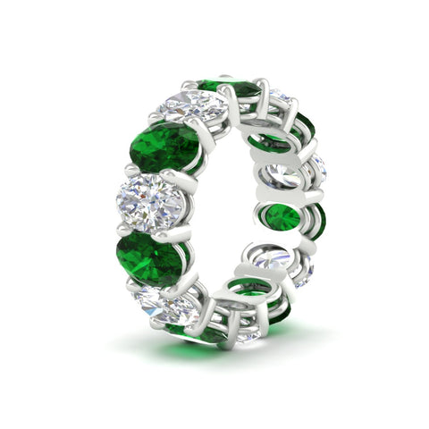 luxury-10-ct-oval-diamond-eternity-wedding-ring-with-emerald-in-white-gold-fdewb8324ovgemgrangle2-7.00x5.00mm-nl-wg