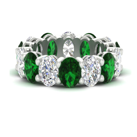 luxury-10-ct-oval-diamond-eternity-wedding-ring-with-emerald-in-white-gold-fdewb8324ovgemgrsleep-7.00x5.00mm-nl-wg