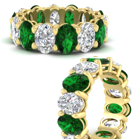 luxury-10-ct-oval-diamond-eternity-wedding-ring-with-emerald-in-yellow-gold-fdewb8324ovgemgrangle3-7.00x5.00mm-nl-yg