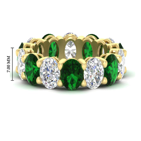 luxury-10-ct-oval-diamond-eternity-wedding-ring-with-emerald-in-yellow-gold-fdewb8324ovgemgrsleep-7.00x5.00mm-nl-yg-hw
