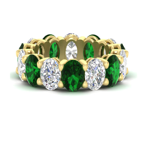 luxury-10-ct-oval-diamond-eternity-wedding-ring-with-emerald-in-yellow-gold-fdewb8324ovgemgrsleep-7.00x5.00mm-nl-yg