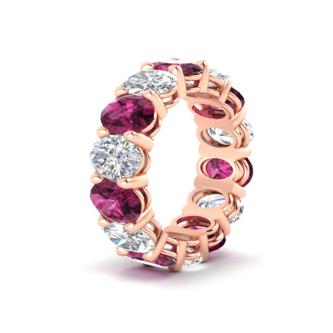 luxury-10-ct-oval-diamond-eternity-wedding-ring-with-pink-sapphire-in-rose-gold-fdewb8324ovgsadrpiangle2-7.00x5.00mm-nl-rg