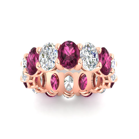 luxury-10-ct-oval-diamond-eternity-wedding-ring-with-pink-sapphire-in-rose-gold-fdewb8324ovgsadrpiangle5-7.00x5.00mm-nl-rg