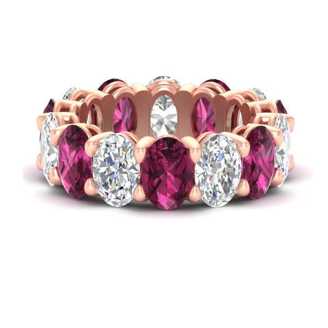 luxury-10-ct-oval-diamond-eternity-wedding-ring-with-pink-sapphire-in-rose-gold-fdewb8324ovgsadrpisleep-7.00x5.00mm-nl-rg
