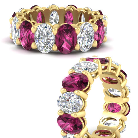 luxury-10-ct-oval-diamond-eternity-wedding-ring-with-pink-sapphire-in-yellow-gold-fdewb8324ovgsadrpiangle3-7.00x5.00mm-nl-yg