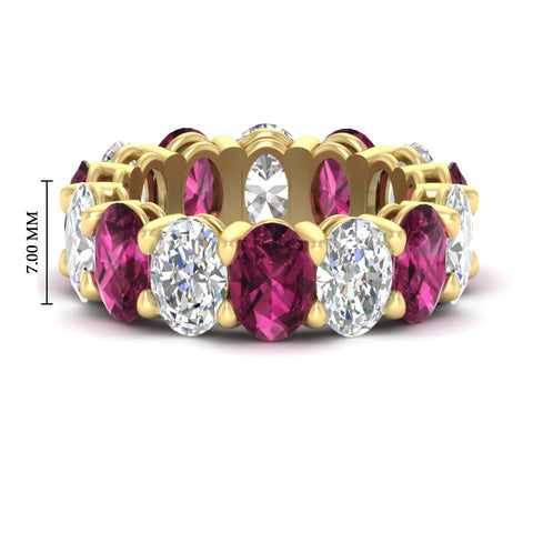 luxury-10-ct-oval-diamond-eternity-wedding-ring-with-pink-sapphire-in-yellow-gold-fdewb8324ovgsadrpisleep-7.00x5.00mm-nl-yg-hw