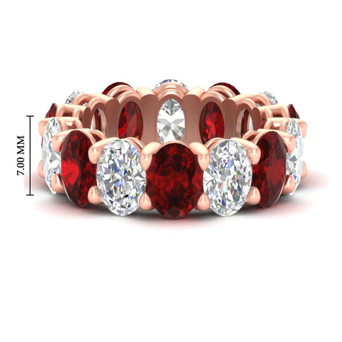 luxury-10-ct-oval-diamond-eternity-wedding-ring-with-ruby-in-rose-gold-fdewb8324ovgrudrsleep-7.00x5.00mm-nl-rg-hw