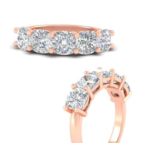 luxury-cushion-cut-diamond-five-stone-wedding-band-in-rose-gold-fdwb8008cuangle3-4.00ct-nl-rg?v=1773310142