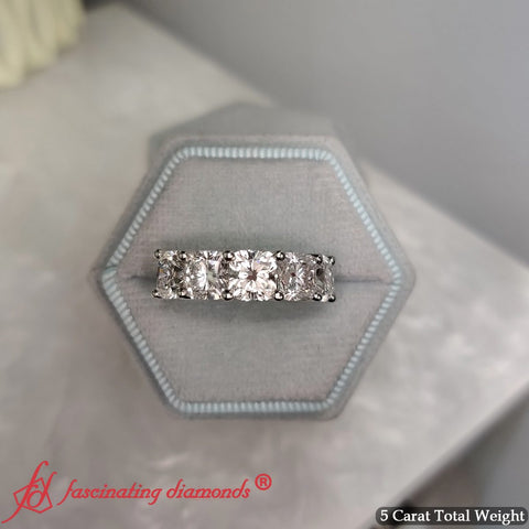 luxury-cushion-cut-diamond-five-stone-wedding-band-in-white-gold-FD8008CUB-5.00CT-NL-WG-7