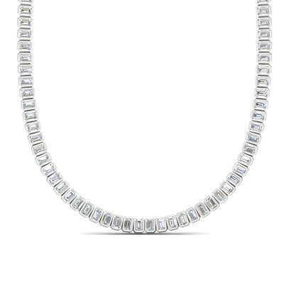 Luxury Bezel Emerald Cut Tennis Necklace