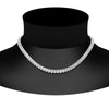 Load image into Gallery viewer, luxury-tennis-necklace-bezel-set-emerald-cut-in-FDNK11337EM-ANGLE1-NL-WG