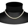 Load image into Gallery viewer, luxury-tennis-necklace-bezel-set-emerald-cut-in-FDNK11337EM-ANGLE1-NL-YG