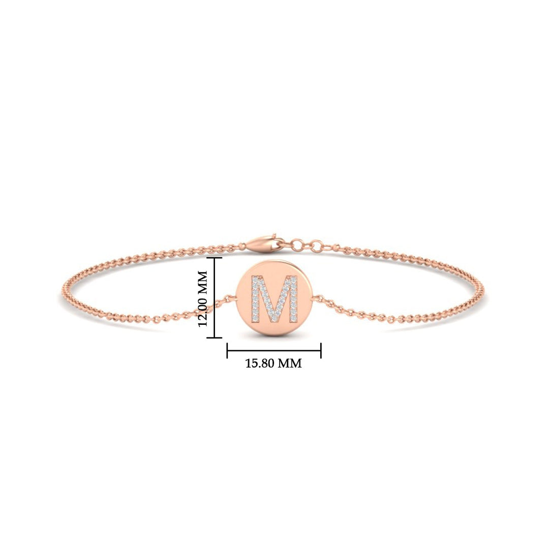 Alphabet disc diamond bracelet