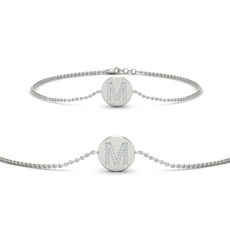 Alphabet disc diamond bracelet