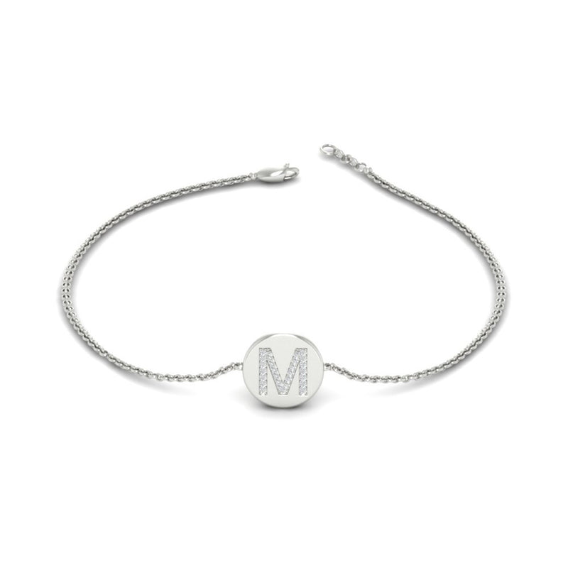 Alphabet disc diamond bracelet