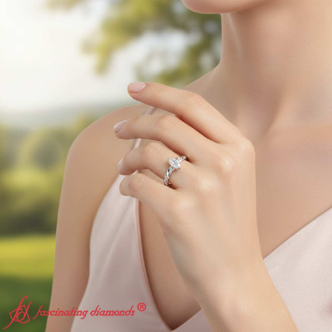 marquise-Cut-Diamond-Engagement-Ring-For-Women-In-14K-white-Gold-FD9127