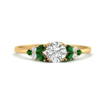 Load image into Gallery viewer, marquise-accented-emerald-round-cut-engagement-ring-in-yellow-gold-FD9933RORGEMGR-NL-YG.jpg?v=1769496546