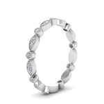 Load image into Gallery viewer, marquise-and-dot-stacked-wedding-band-ring-in-white-gold-FD8641B-NL-WG.jpg
