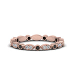 Load image into Gallery viewer, marquise-and-dot-stacked-wedding-band-ring-with-black-diamond-in-rose-gold-FD8641BGBLACK-NL-RG.jpg
